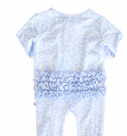 Ruffle Zipper Bamboo Footie