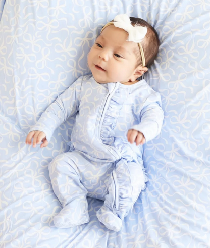 Ruffle Zipper Bamboo Footie