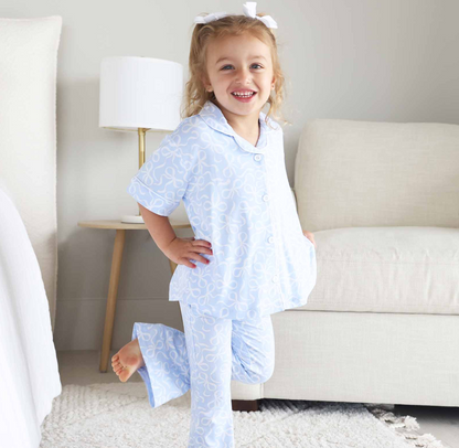 Blue-tiful Bows 2 PC Flare Lounge Set
