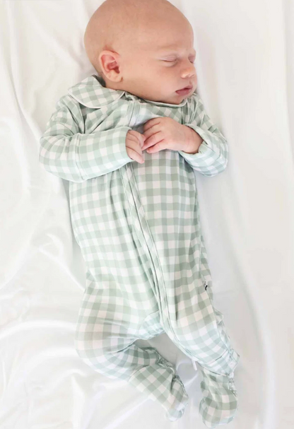 Peter Pan Collar Zipper Footie