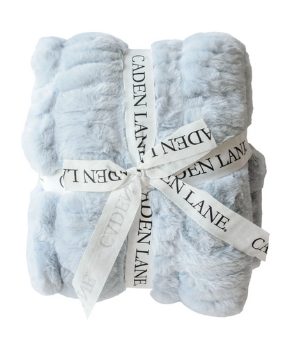 Double-Ruched Faux Fur Blankets