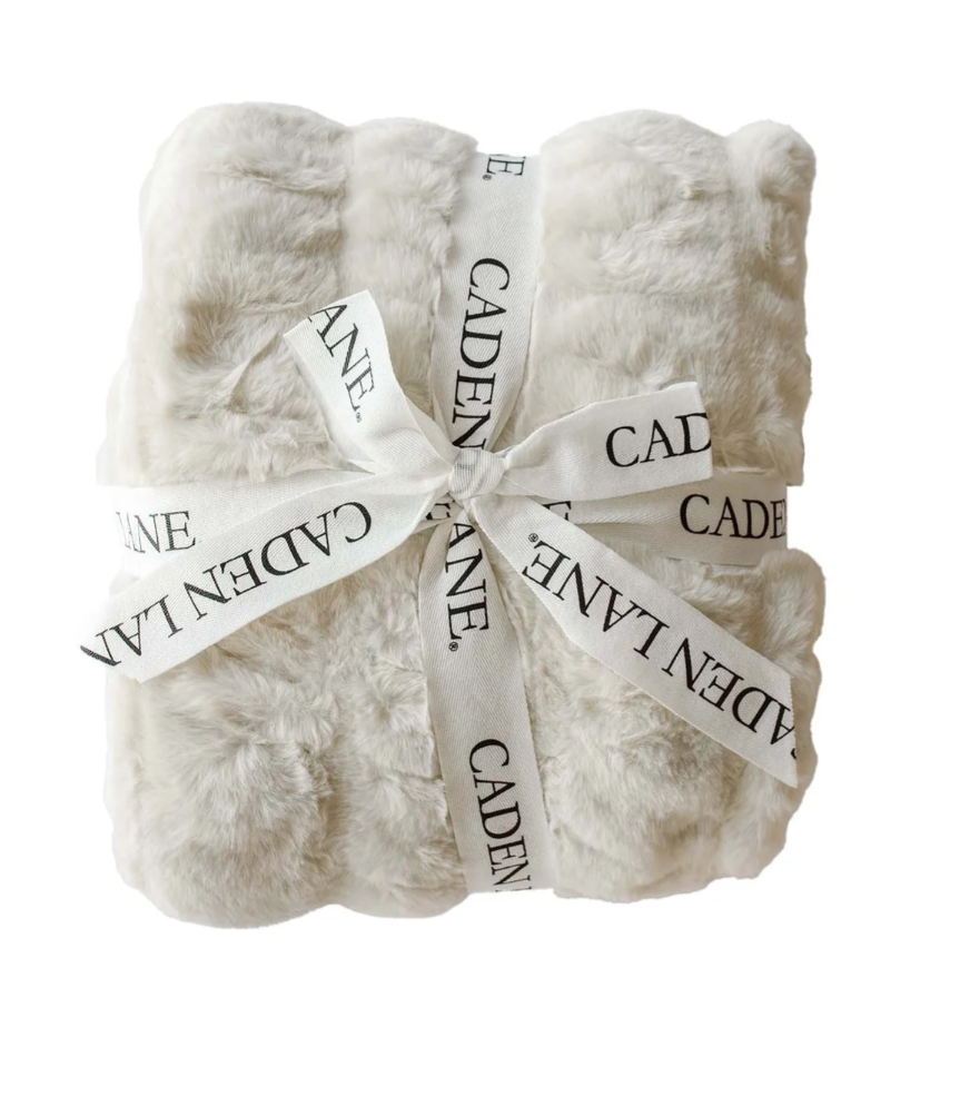 Double-Ruched Faux Fur Blankets
