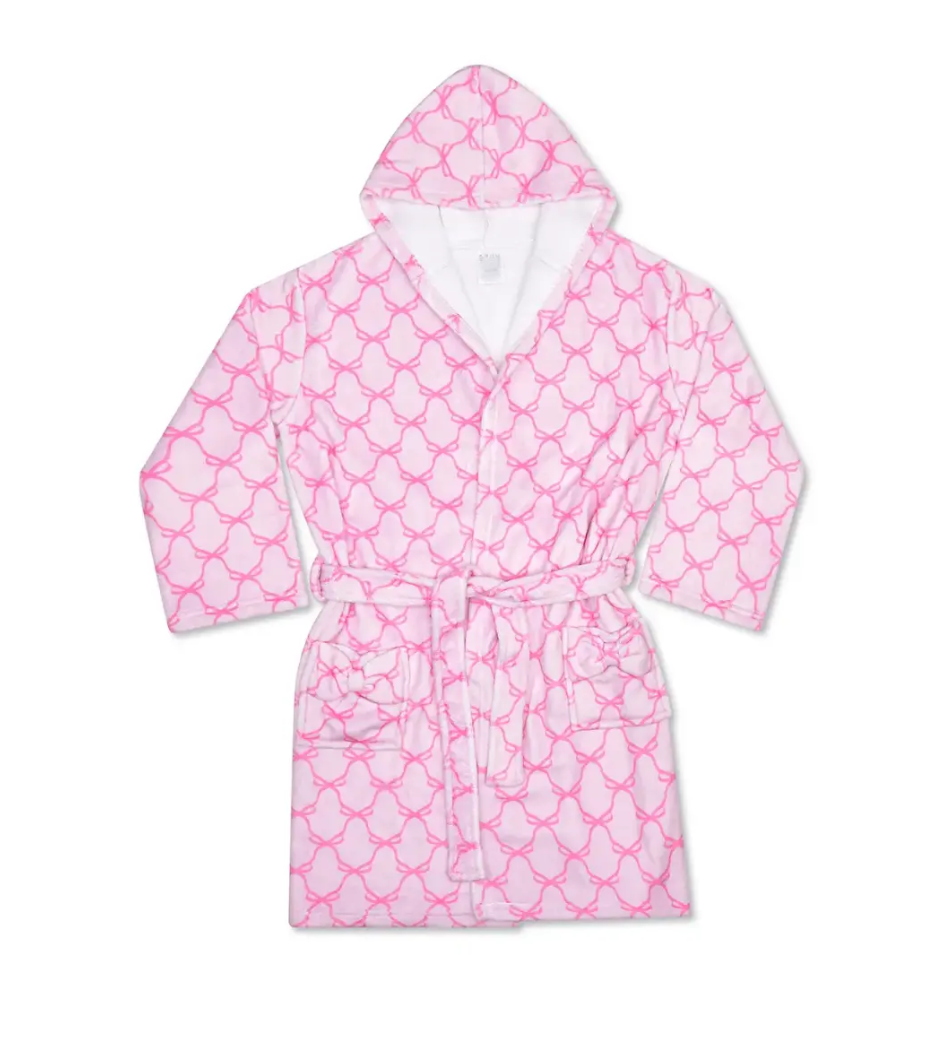 Sweet Trellis Bow Hooded Plush Robe