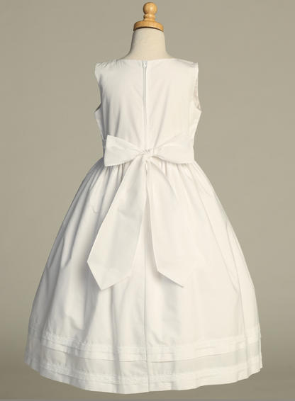 Sleeveless Cotton Dress w Lace Trim - SP219
