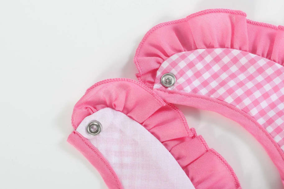 Pink Gingham Birthday Girl Bib