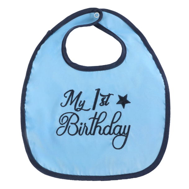 Blue My 1st Birthday Bib