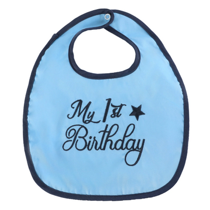 Blue My 1st Birthday Bib