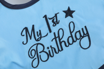 Blue My 1st Birthday Bib