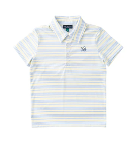 SS Pro Performance Polo - Yellow Pear Windsurfer Stripe
