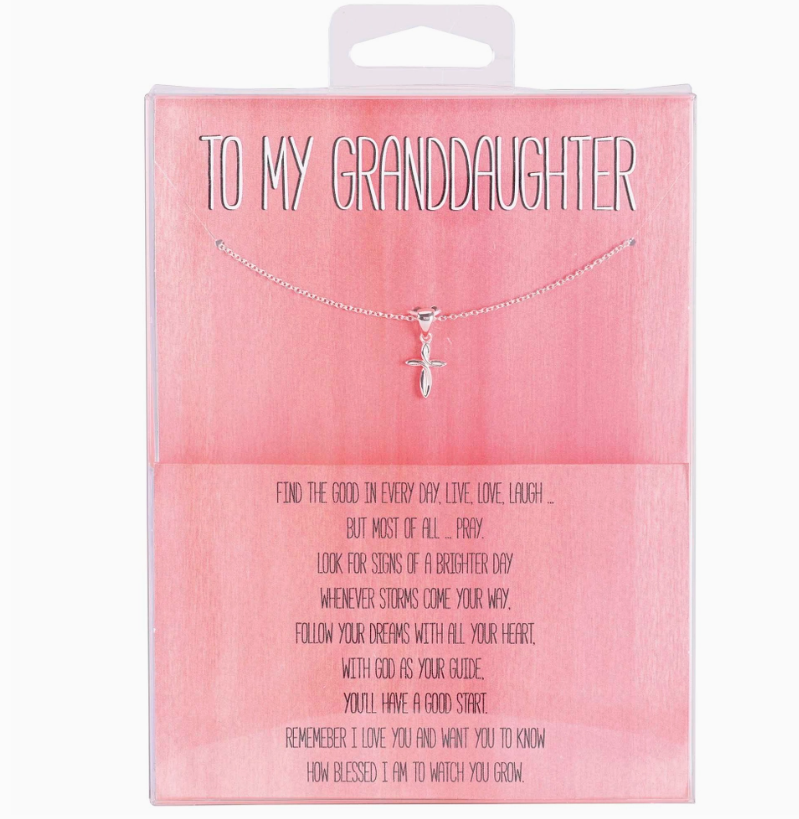 Necklace To My Granddaughter Petal Cross