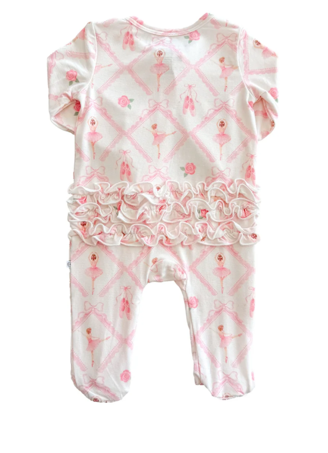 Ruffle Zipper Bamboo Footie