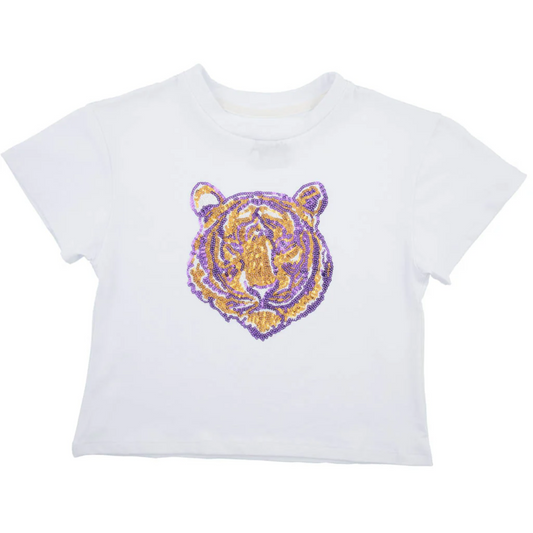 Sequin Tiger Face Tee