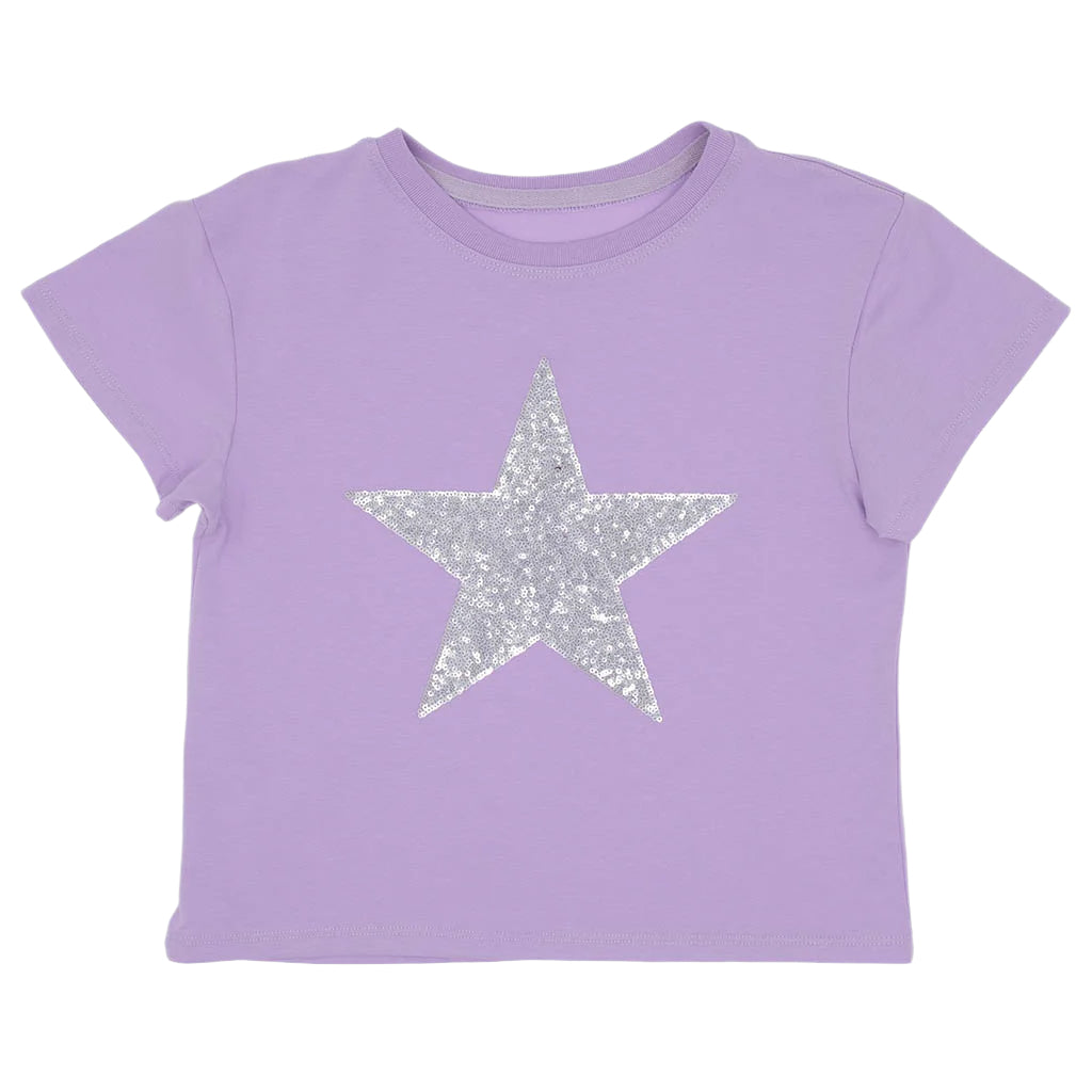 Sequin Star Tee - Lavender