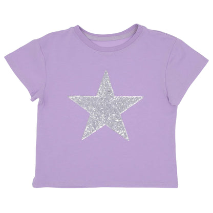 Sequin Star Tee - Lavender