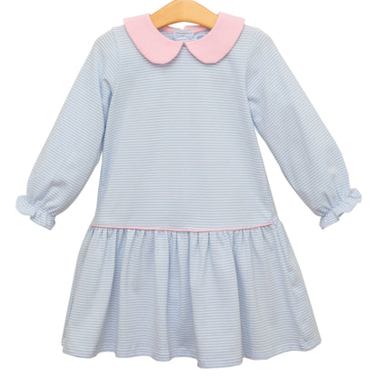 Katherine Dress - Blue Stripe/Pink