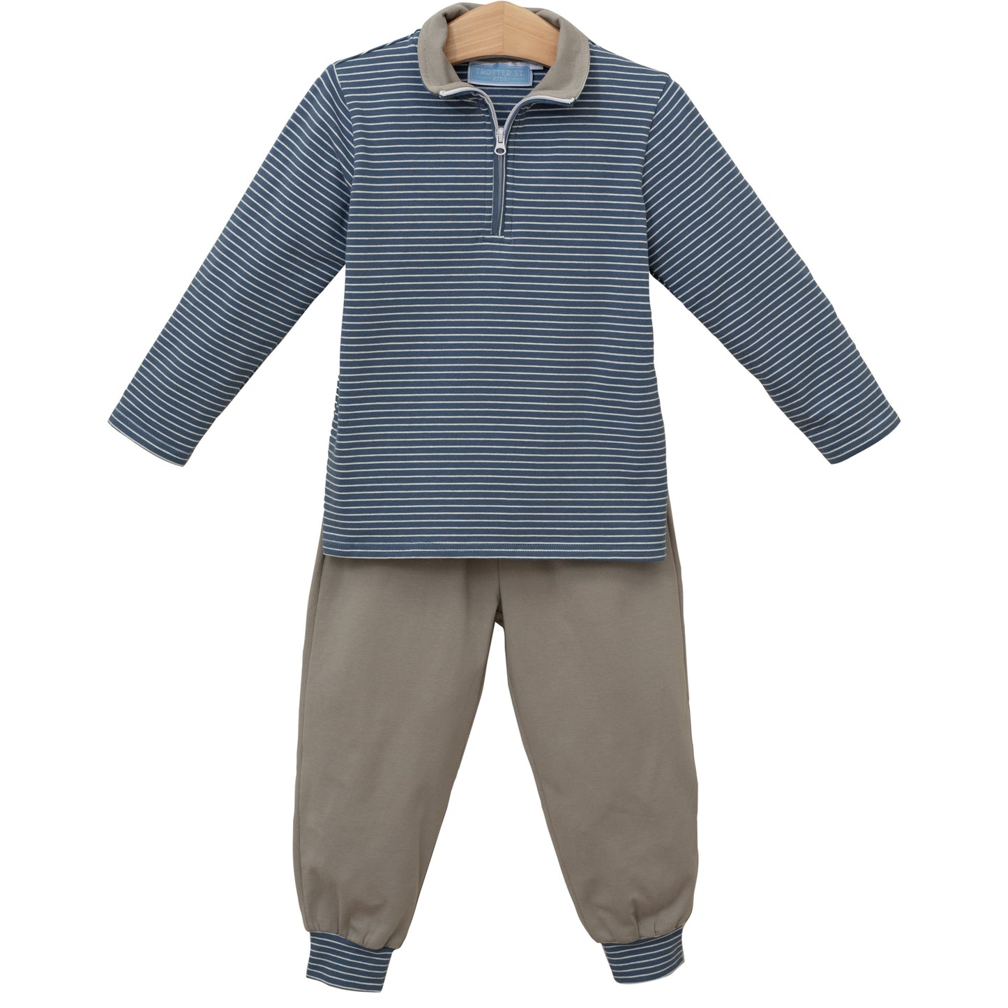 Tucker Pullover Set - Blue/Beige