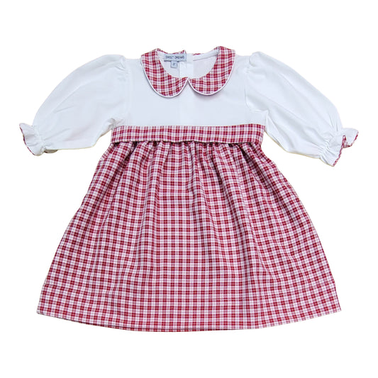 White & Red Plaid Dress