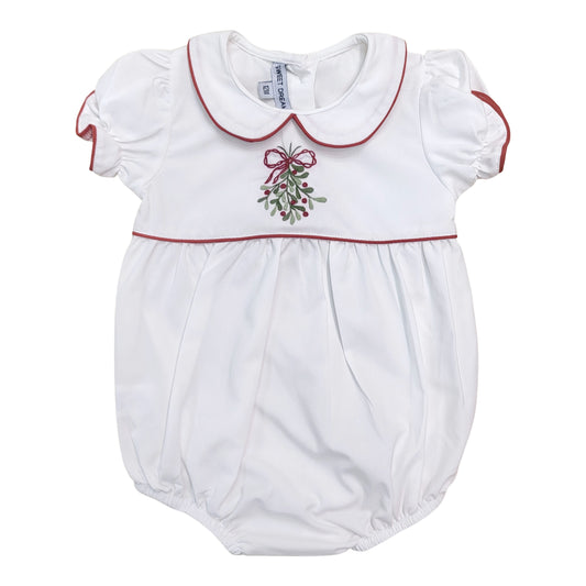 Mistletoe Emb. White Bubble