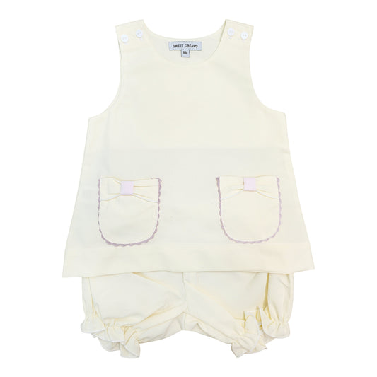 Yellow Bow Pocket Bloomer Set