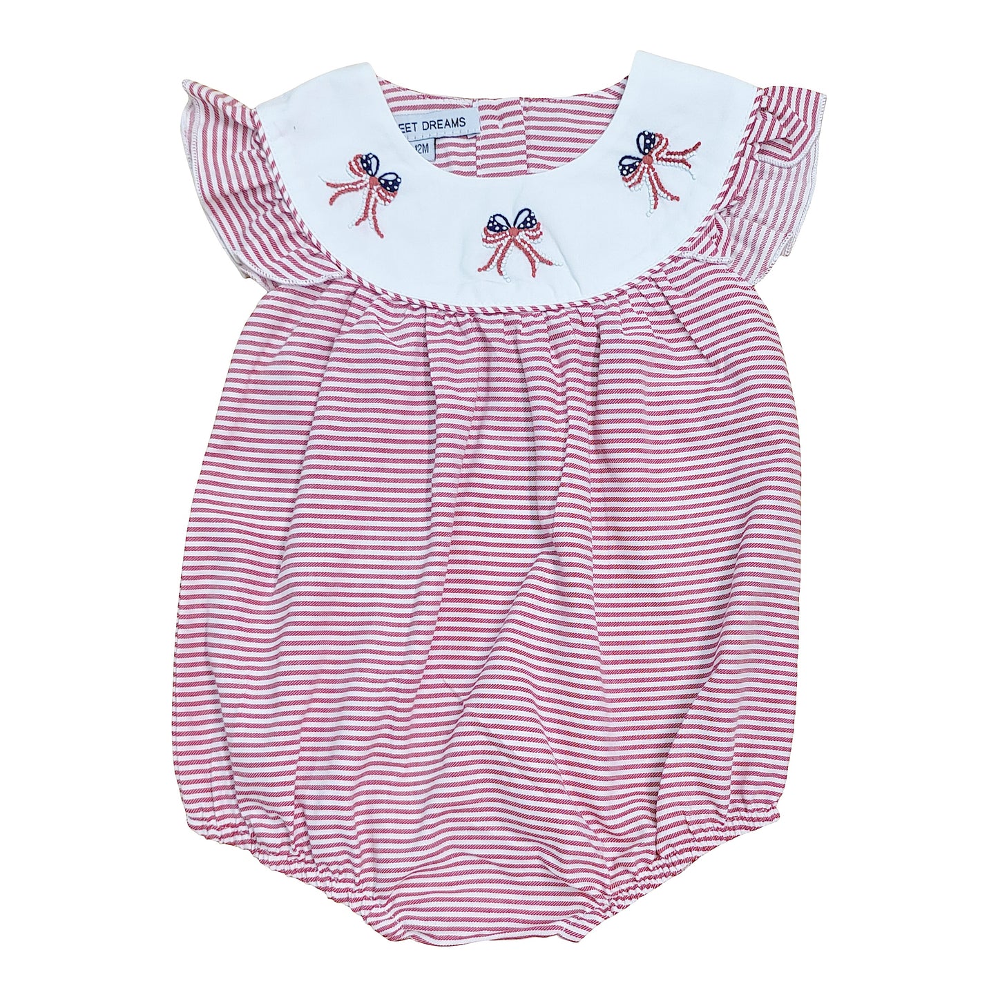 Bow Flags Emb. Red Stripe Bubble