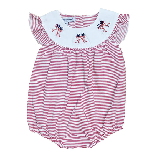 Bow Flags Emb. Red Stripe Bubble