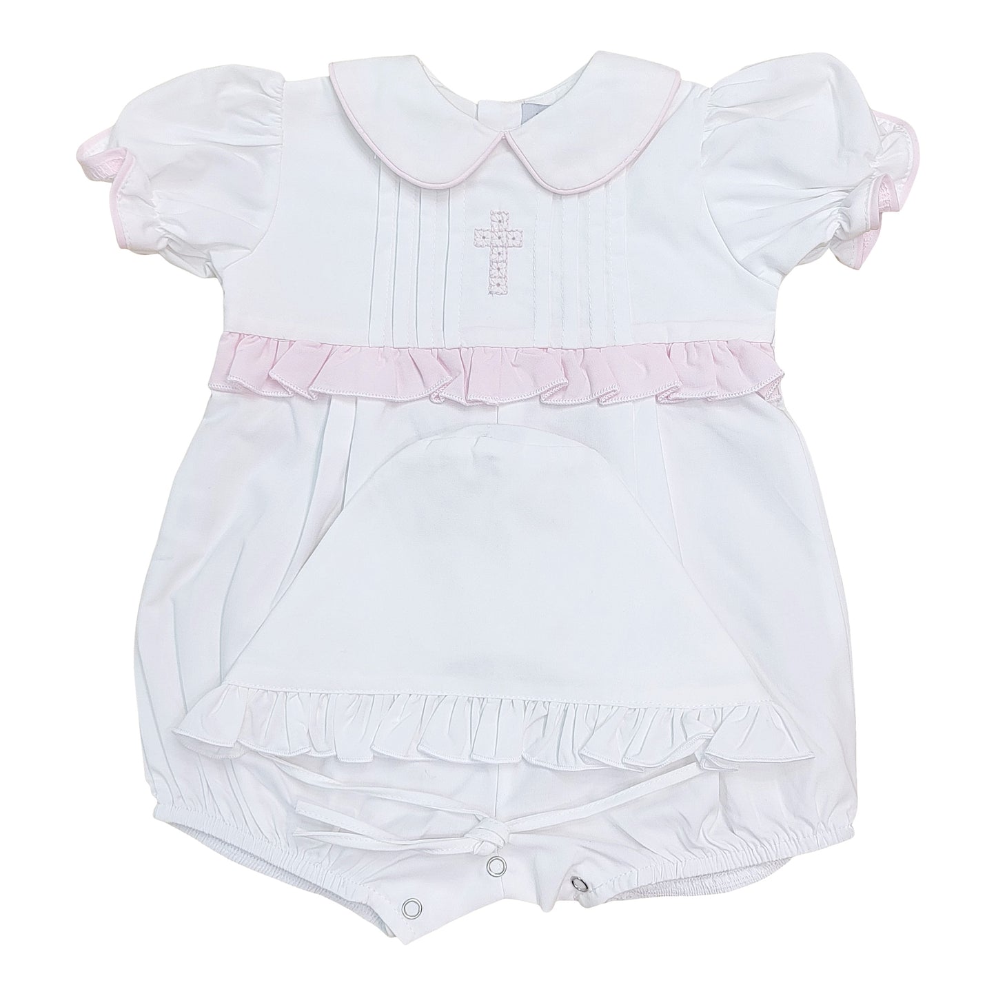 Pink Cross Emb. Infant Set