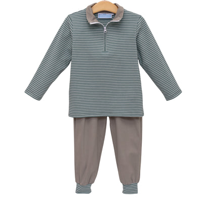 Tucker Pullover Set/Sage-Beige/3089