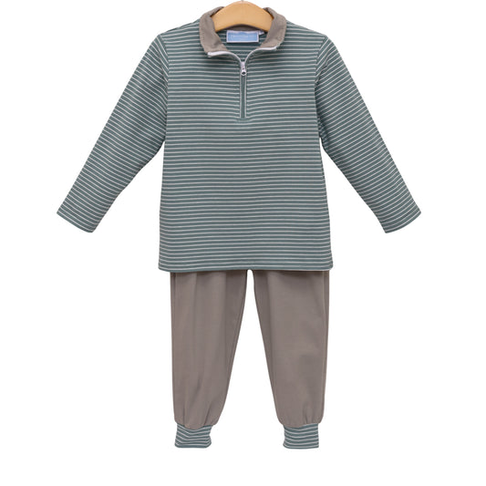 Tucker Pullover Set/Sage-Beige/3089