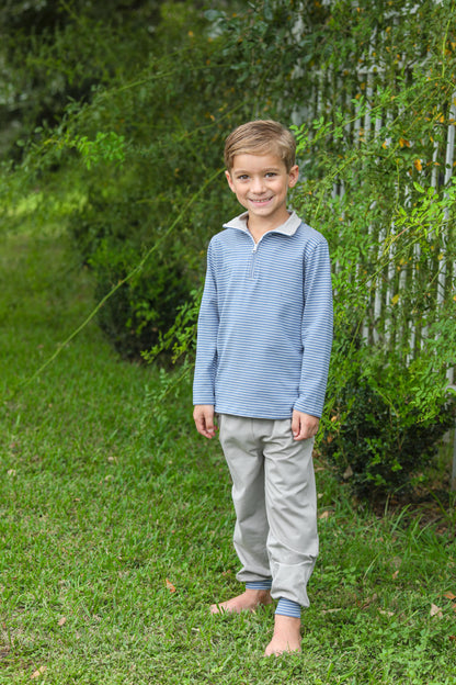 Tucker Pullover Set - Blue/Beige