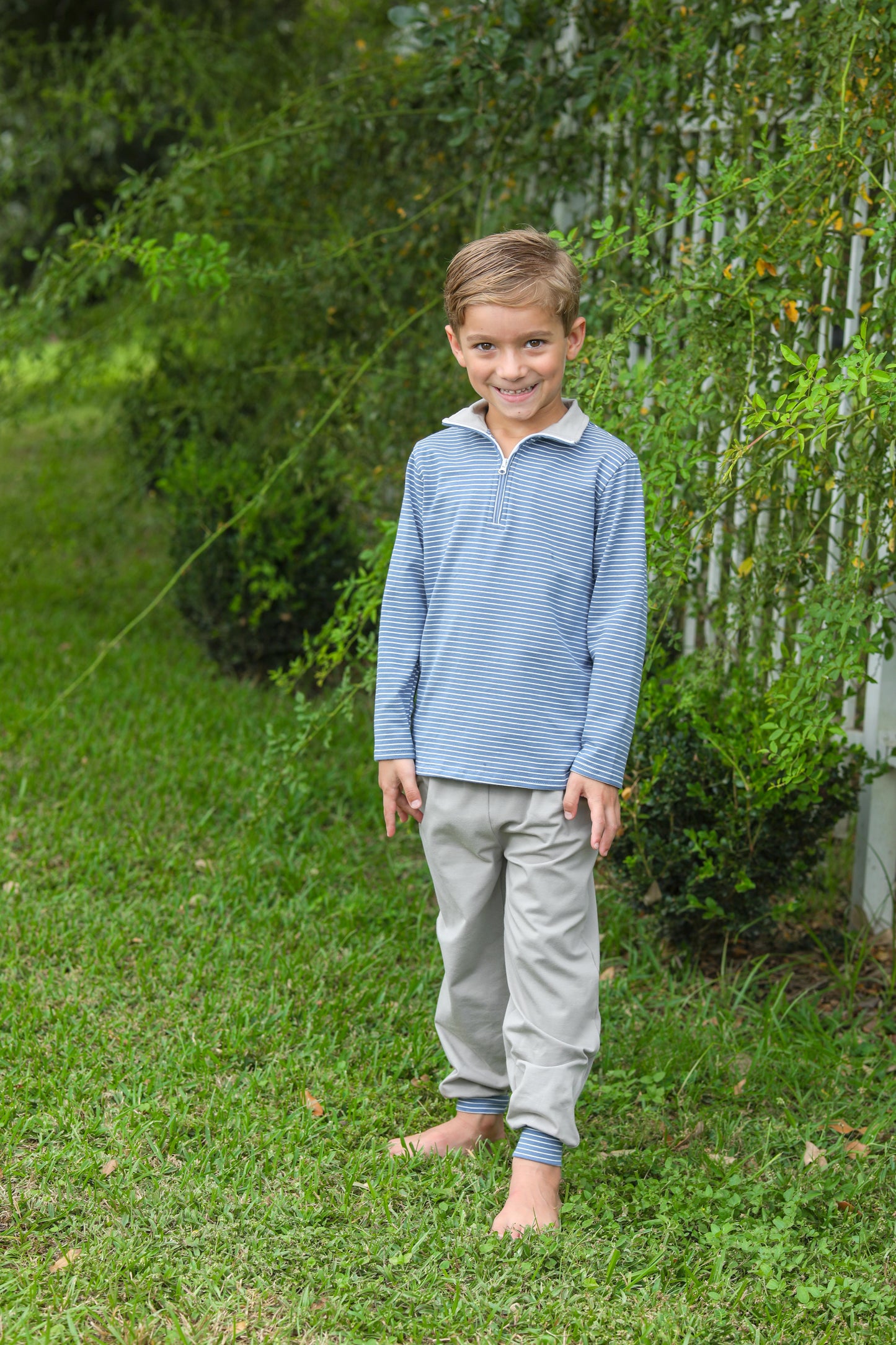 Tucker Pullover Set - Blue/Beige