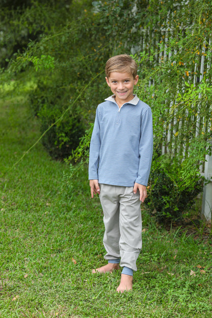 Tucker Pullover Set - Blue/Beige
