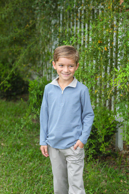 Tucker Pullover Set - Blue/Beige