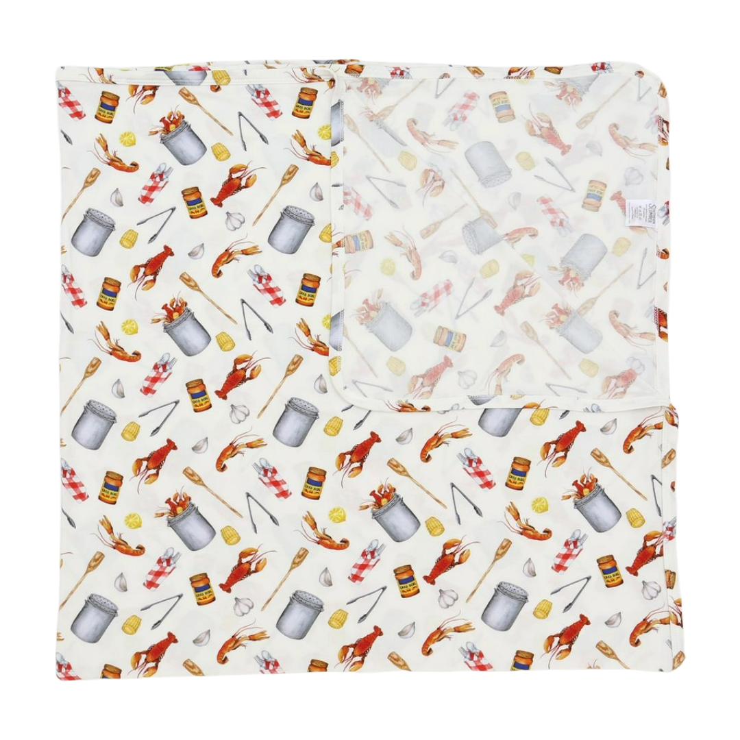 Crawfish Boil Swaddle Blanket