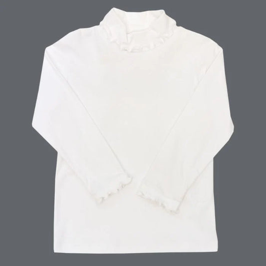 Ruffle Turtleneck/White Knit