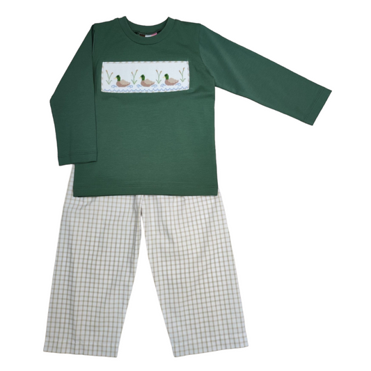 Mallard Duck Smocked Pant Set - 258