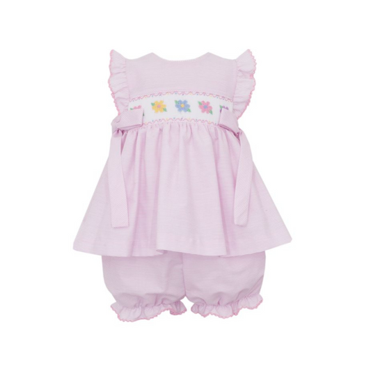 Flowers Bloomer Set - Pink Stripe