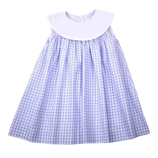 Collar Dress - Blue Check