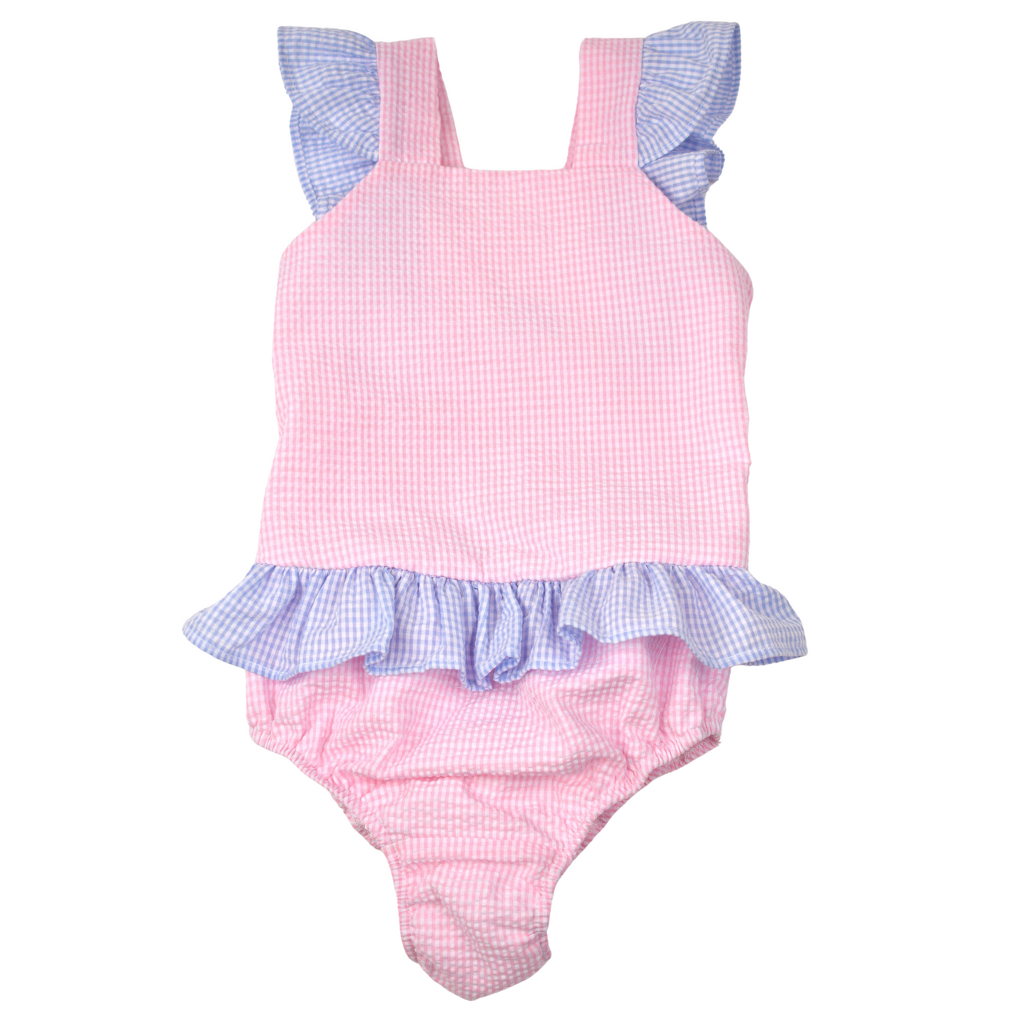 Pink & Blue Ruffle Swimsuit