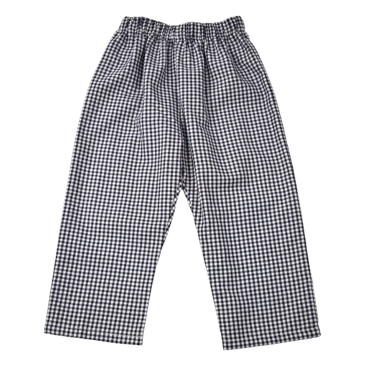 Navy Check Pants
