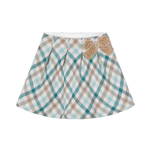 Plaid Bow Skirt - 4901