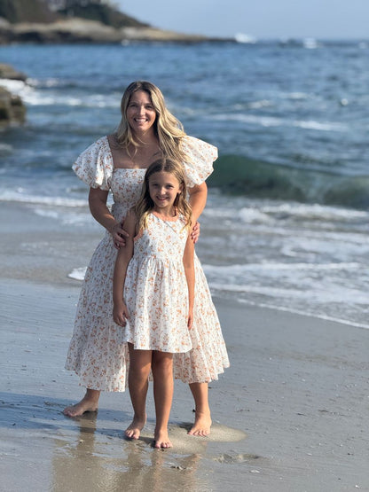 Adele Dress - Orange Floral
