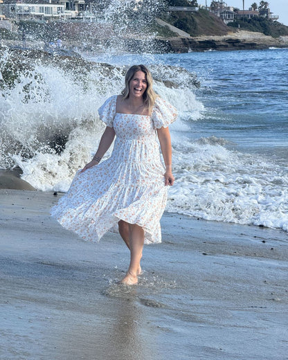 Beth Dress - Orange Floral