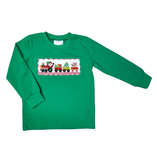 Santa's Train Smocked L/S Shirt