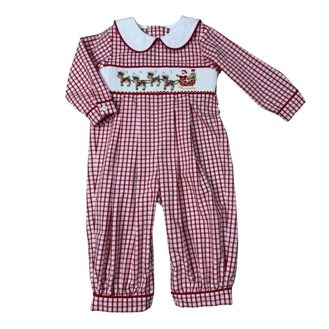 Santa's Sleigh Smocked Romper