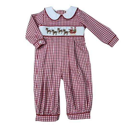 Santa's Sleigh Smocked Romper