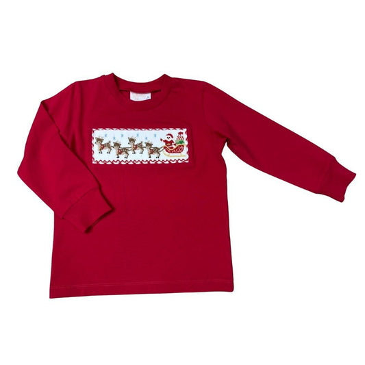 Santa's Sleigh Smocked L/S Shirt