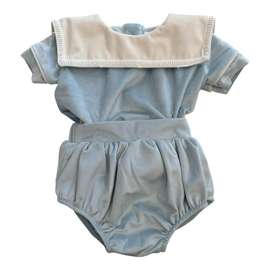 Ice Blue Velvet Collar Bubble