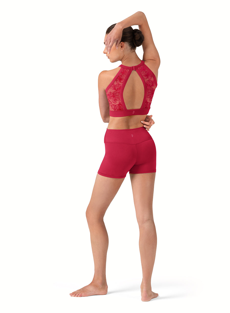 Emb. Crop Top - Cherry