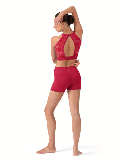 Emb. Crop Top - Cherry