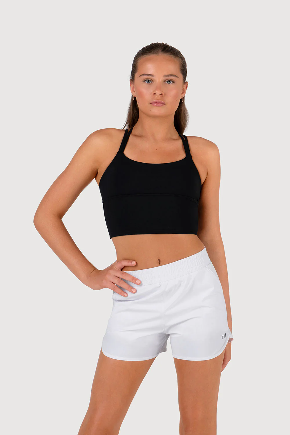 Double Strap Crop - Black